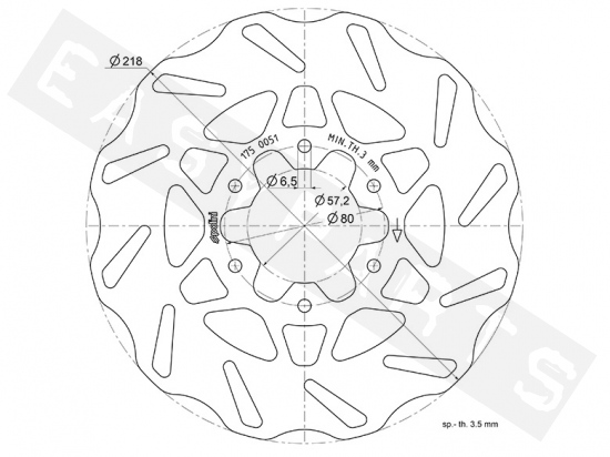 Disque frein POLINI Wave Ø218 (8021)